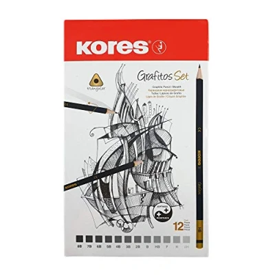 Afbeelding van Potloden KORES 12 hardheden &quot;GRAFITOS Art Set&quot;