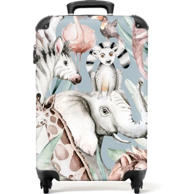 Afbeelding van NoBoringSuitcases.com® Koffer kind jungle Handbagage trolley kinderen 55x35x25