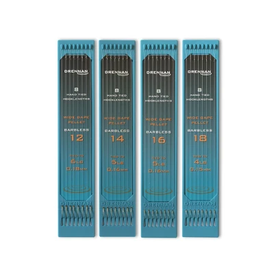 Afbeelding van Drennan Wide Gape Pellet Barbless (8 pcs) Maat : 15cm haak 18 0.15mm