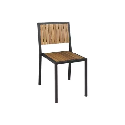 Afbeelding van Bolero stalen en acaciahouten stoelen (4 stuks)