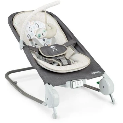Image de Ingenuity Transat Massage Ventre Parker, Position Fixe Ou A Bascule, Pliage Ultra Compact Avec Sac De Rangement Fourni
