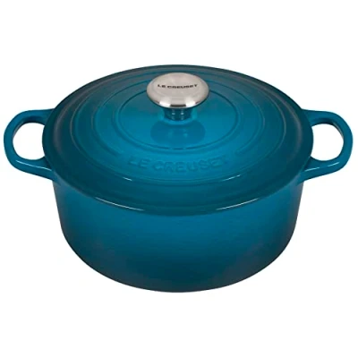 Image de Le Creuset Cocotte Signature en Fonte Émaillée avec Couvercle, Ø 24 cm, Ronde, 4.2 L, 4.305 kg, Deep Teal, 21177246422430