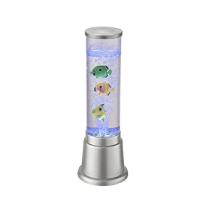 Afbeelding van Led waterkolom, kleurverandering, 3 vissen, lavalamp, mini decoratieve zuil
