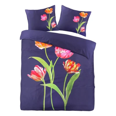 Afbeelding van Papillon Tulip Dekbedovertrek Lits jumeaux 240x200/220 cm Navy