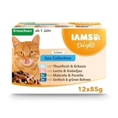 Afbeelding van Iams Delights Sea Collection In Saus Multipack Kattenvoer Vis 12x85 g