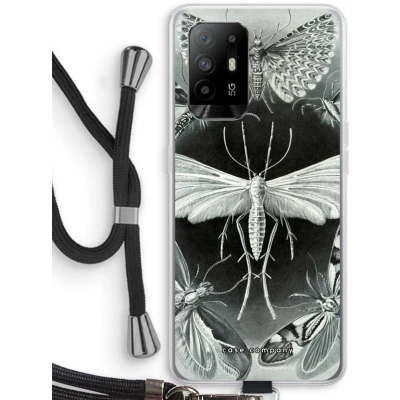 Afbeelding van Case Company® hoesje met Koord geschikt voor Oppo A94 5G Haeckel Tineida Telefoonhoesje Zwart Bescherming aan alle Kanten en Over de Schermrand