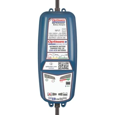 Image de Tecmate Optimate 5 Chargeur testeur mainteneur avec récupération de batterie 12 V 4 A en 6 étapes
