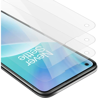 Afbeelding van Cadorabo 3x Screenprotector geschikt voor OnePlus Nord 2T Beschermende Pantser Film in KRISTALHELDER Getemperd (Tempered) Display beschermend glas 9H hardheid met 3D Touch