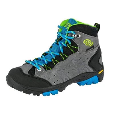 Afbeelding van Brütting Mount Bona High Kids, wandelschoenen, uniseks, kinderen, grijs/blauw/citroen, 32 EU, grijs.