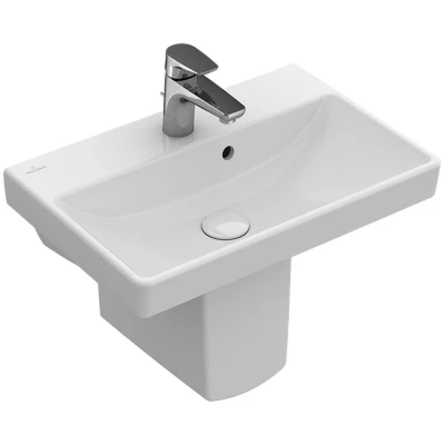 Afbeelding van Villeroy &amp; Boch Avento Compact wastafel wit (55 x 37 cm) 1 kraangat,