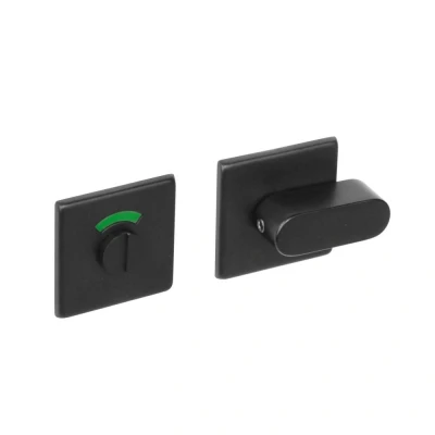 Afbeelding van Intersteel toiletgarnituur (vierkant plat verdekt) RVS mat zwart 0023.343360 Onlinedeurenkopen.nl