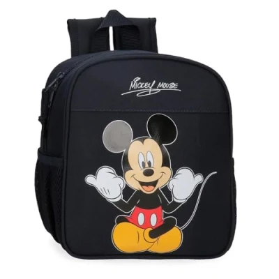 Afbeelding van Joumma Disney Mickey, cheerful kleuterrugzak, personaliseerbaar, met trolley, zwart, 21 x 25 10 cm, polyester, 5,25 l, aanpasbaar aan zwart., Voorschoolse rugzak