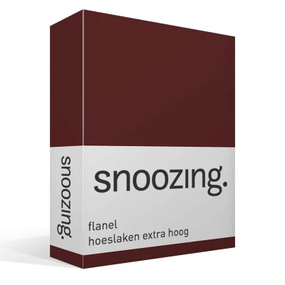 Afbeelding van Snoozing Flanel Hoeslaken Tweepersoons 140x200 cm Aubergine