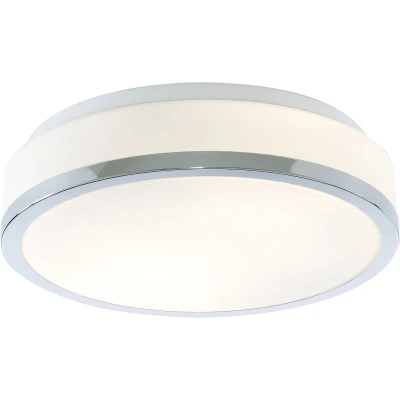 Afbeelding van Flush IP44 plafondlamp, Ø 28cm, chroom