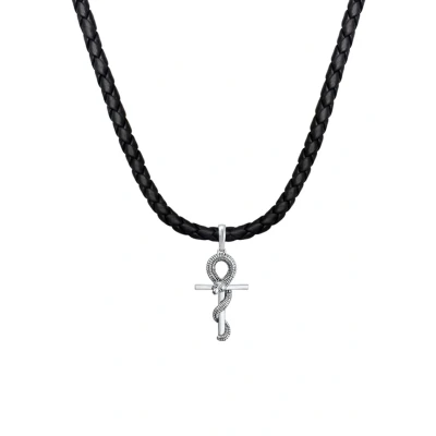 Afbeelding van Kuzzoi Cross Snake Ketting silvercoloured, Heren, Maat: 55, Silver coloured
