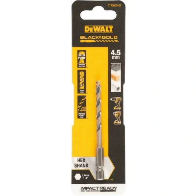 Afbeelding van DEWALT DT20605 QZ HSS G Metaal spiraalboor 1 stuks 4.5 mm Gezamenlijke lengte 86 Corrosiebestendig Zeskant stuk(s)