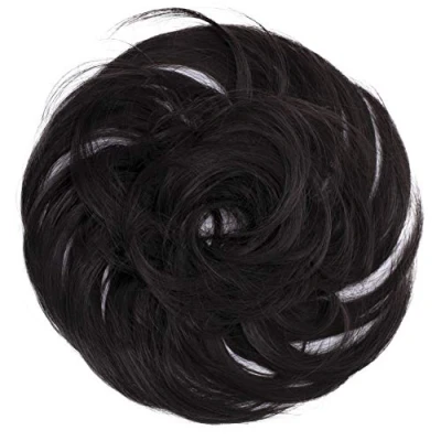 Afbeelding van CAISHA Haar Stuk Stropdas Chignons Bruids Kapsels Volumineus Slordig Chignon Licht Golvend Donkerbruin G2B