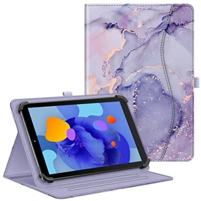 Afbeelding van FINTIE Universele hoes voor 10,1 inch tablet, meerdere hoeken, foliohoes met zak, elastische clip alle 9 10 tablets, compatibel Samsung/Lenovo/Huawei/Teclast/Fusion 5, lila