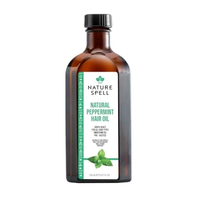 Afbeelding van Nature Spell Pepermuntolie voor haar en huid, 150 ml, haarolie droog beschadigd jeukende hoofdhuid, lichaamsolie ter verbetering van de huidtextuur,