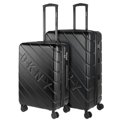 Afbeelding van DKNY Travel Bagage Set 4 Wheeled Lichtgewicht Set. TSA cijferslot, zwart
