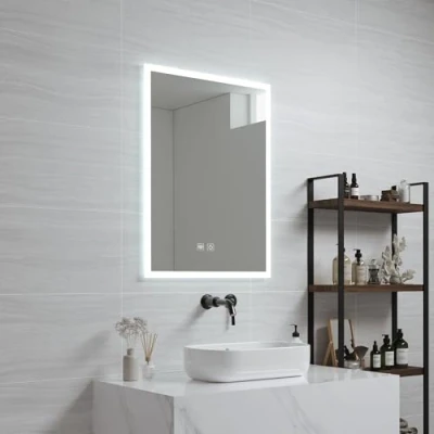 Afbeelding van Spiegel Scafa met LED verlichting 60x45x3 cm wit