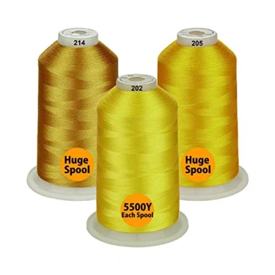 Afbeelding van Simthread 5000 m 5500Y polyester garen spoel voor alle doeleinden borduurmachine serie 3 Golden
