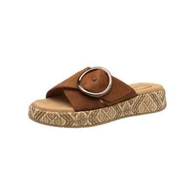 Afbeelding van Tamaris Comfort Slippers cognac Leer Dames Maat 37