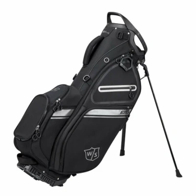 Afbeelding van Wilson Staff Golftas, EXO II Carry Bag, statieftas, zwart/zilver, geïntegreerde standaard, 2,3 kg, WGB6600BL