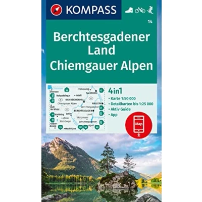 Afbeelding van KOMPASS Wanderkarte 14 Berchtesgadener Land, Chiemgauer Alpen 1:50.000