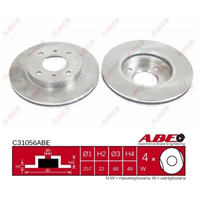 Afbeelding van SAKURA 604 10 4080 Remschijf Vooras 257 22 interne ventilatie NISSAN: Almera II Hatchback, Primera Saloon, 200SX