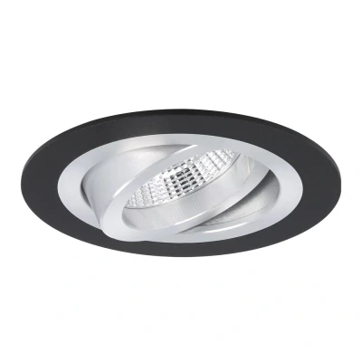 Afbeelding van Yphix Modena Inbouwspot Zwart/aluminium Rond Kantelbaar 1 Lichtpunt Ø 92mm LEDdirect.nl