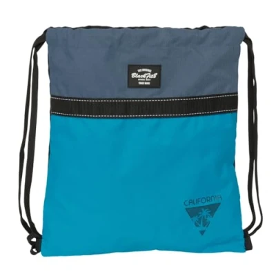 Afbeelding van Rugtas met Koordjes BlackFit8 California Blauw Zwart 35 x 40 1 cm