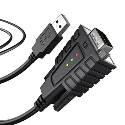 Afbeelding van DriverGenius USB naar seriële adapter RS232 DB9 mannelijke kabel met 3 x LEDs, Windows 11 &amp; MacOS 14 (USB232A B A)