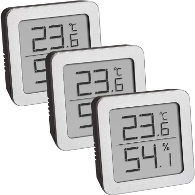 Afbeelding van TFA Dostmann Thermo en hygrometer Zilver, Zwart