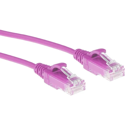 Afbeelding van ACT DC9400 LSZH U/UTP CAT6 Datacenter Slimline Patchkabel Snagless RJ45 connectoren Roze 50 cm