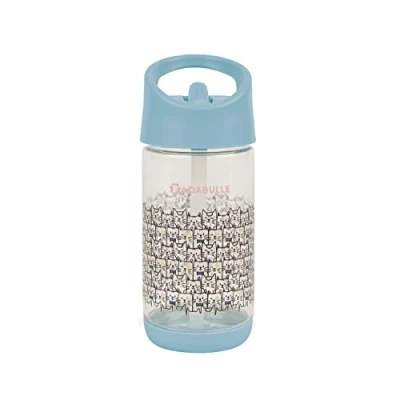Afbeelding van Badabulle Drinkfles met rietje voor kinderen, 350 ml, lekvrij, inklapbaar in het deksel, 12 m +