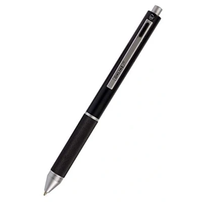 Afbeelding van ONLINE 4 in 1 balpen, zwart, balpen en potlood, multifunctionele metalen stift, 3 stiften blauw, zwart rood, een potloodvulling, inclusief gom