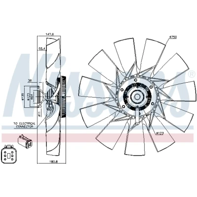 Afbeelding van NISSENS 86131 Radiator Ventilator 750 Elektrisch