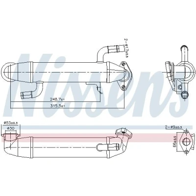 Afbeelding van NISSENS 989406 EGR koeler Zonder onderdruk Bypass