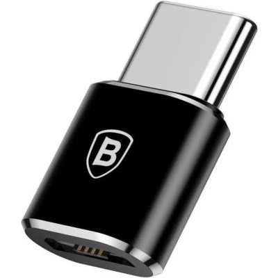 Afbeelding van Baseus Mini USB C naar Micro Adapter Converter 2.4A Zwart