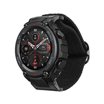 Afbeelding van kwmobile nylon bandje voor smartwatch geschikt Huami Amazfit T Rex / Pro 14 22 cm Polsbandje in zwart