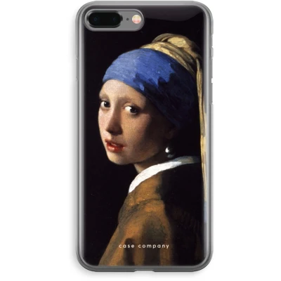 Afbeelding van Case Company® hoesje geschikt voor iPhone 8 Plus The Pearl Earring Soft Cover Telefoonhoesje Bescherming aan alle Kanten en Schermrand