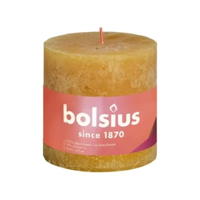 Afbeelding van Rustiek Shine stompkaars 100/100 Honeycomb Yellow Bolsius