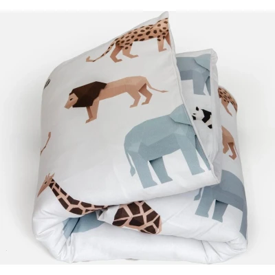 Afbeelding van Studio Ditte kinderdekbedovertrek safari 140x200/70x60 licht grijs