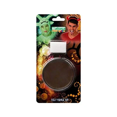 Afbeelding van Atosa OIL grimeer schmink met sponsje bruin 6 gram carnaval/verkleed kind/volwassenen