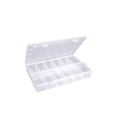 Afbeelding van hünersdorff PP Eco opbergdoos met 12 vakken, stabiele voor schroeven en andere kleine onderdelen, vaste 23,3 x 33,9 5,8 cm, transparant