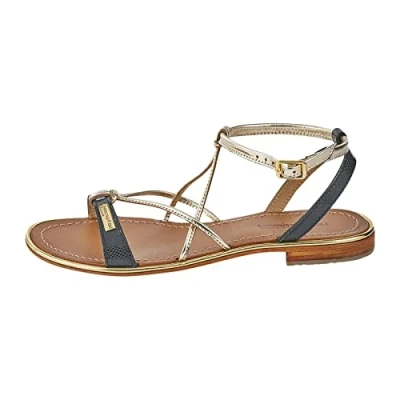 Afbeelding van Les Tropéziennes par M. Belarbi Dames Hirondel enkelriempjes sandalen, Zwart Noir Or 610, 40 EU