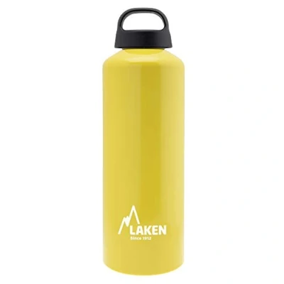Afbeelding van LAKEN Classic Waterfles met schroefdop en brede mond, 1 l, appelgeel