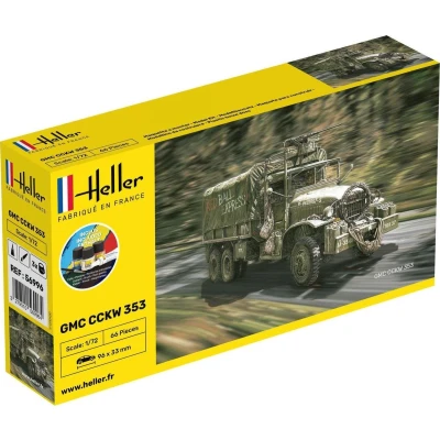 Afbeelding van 1:72 Heller 56996 GMC CCKW 352 Truck Starter Kit Plastic Modelbouwpakket