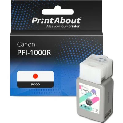 Afbeelding van Huismerk Canon PFI 1000R Inktcartridge Rood
